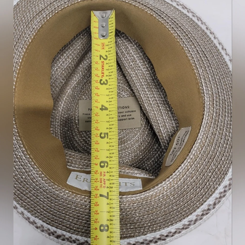 ERIC JAVITS l Squishee Woven Fedora Hat Sun UV UPF 50+ One Size - Picture 8 of 13